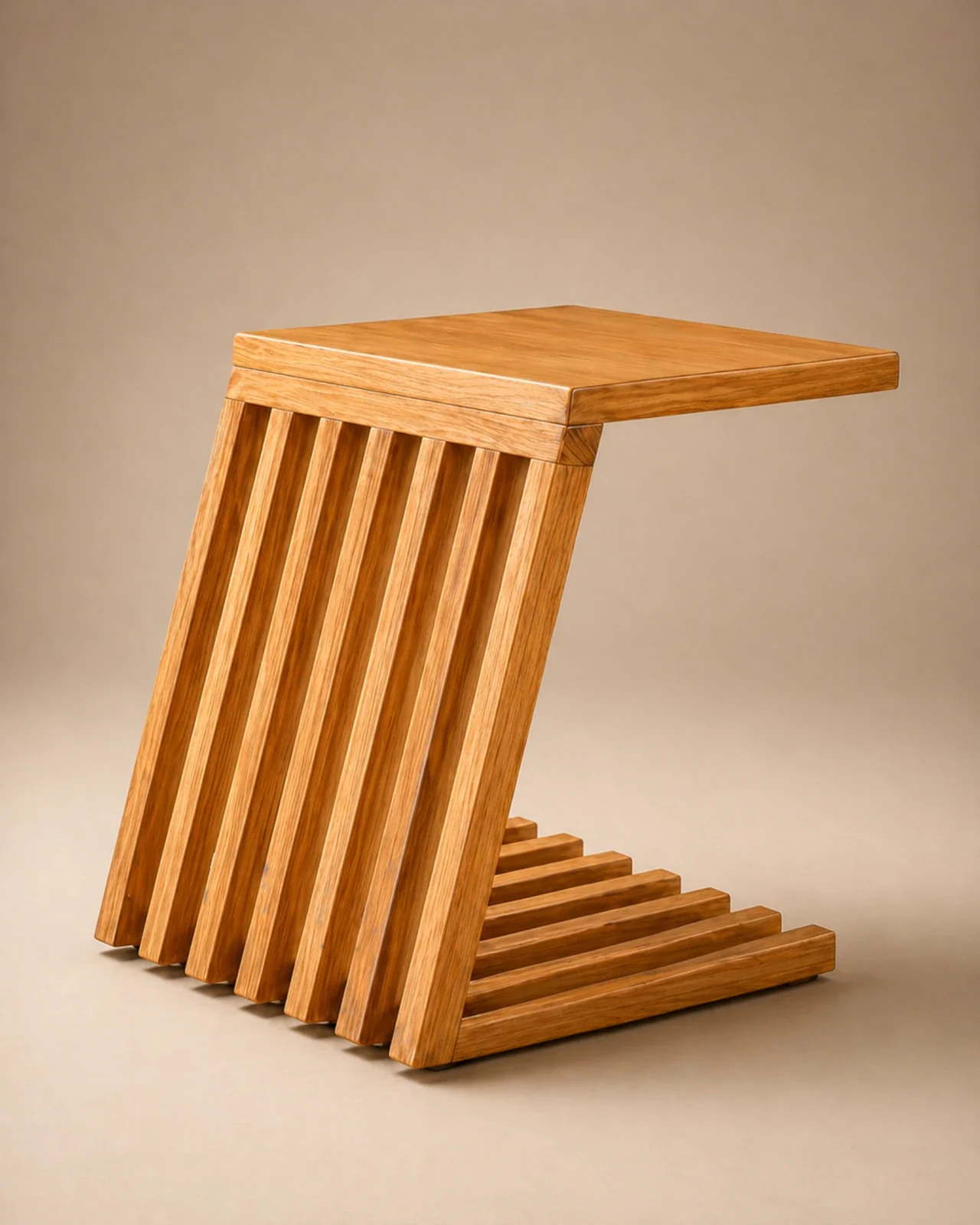 Handcrafted Accent Table Architectural Wooden Side Table by Auretz Decor for wooden home decor and living room styling