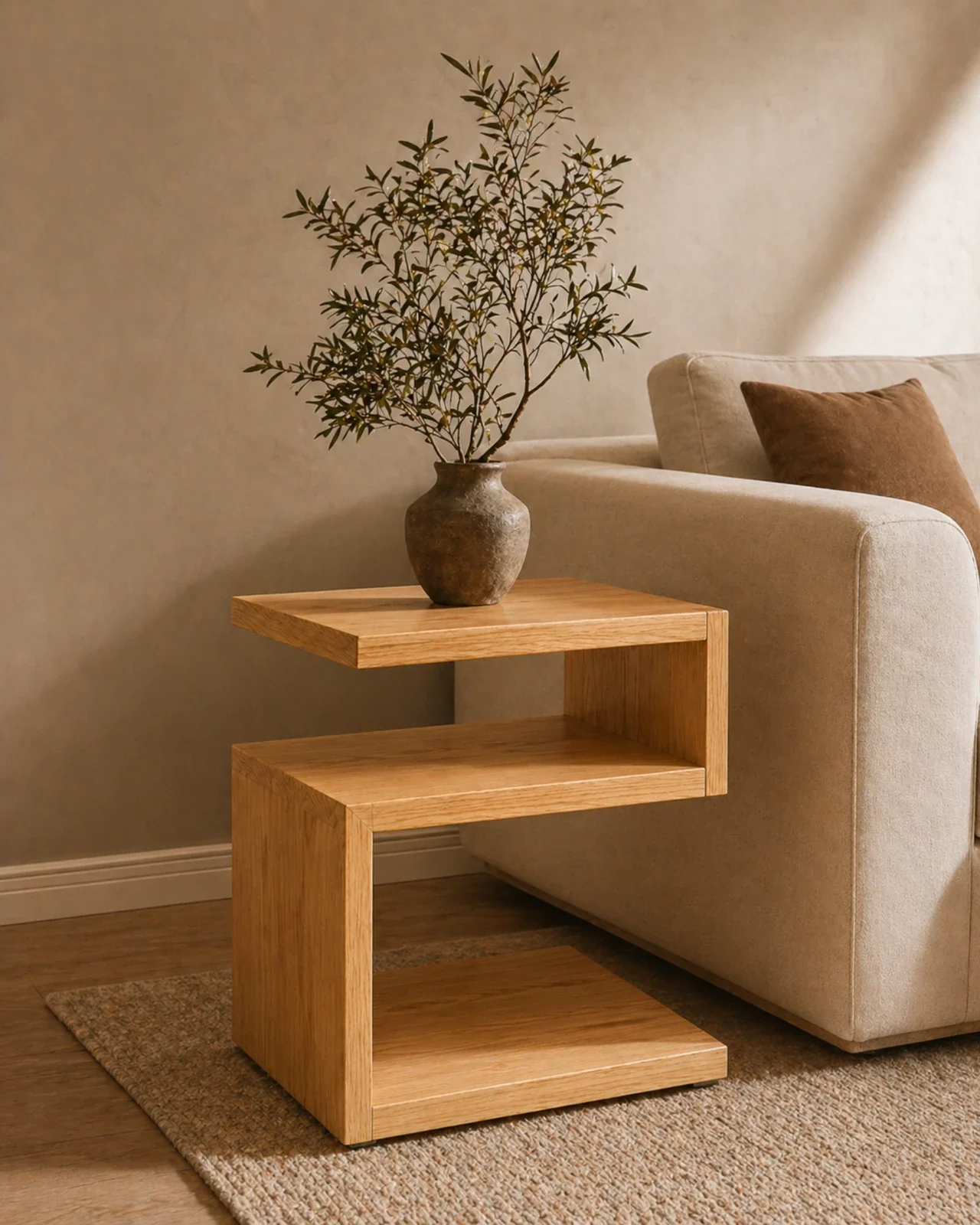 Handcrafted Accent Table Cascade Side Table by Auretz Decor for wooden home decor and living room styling