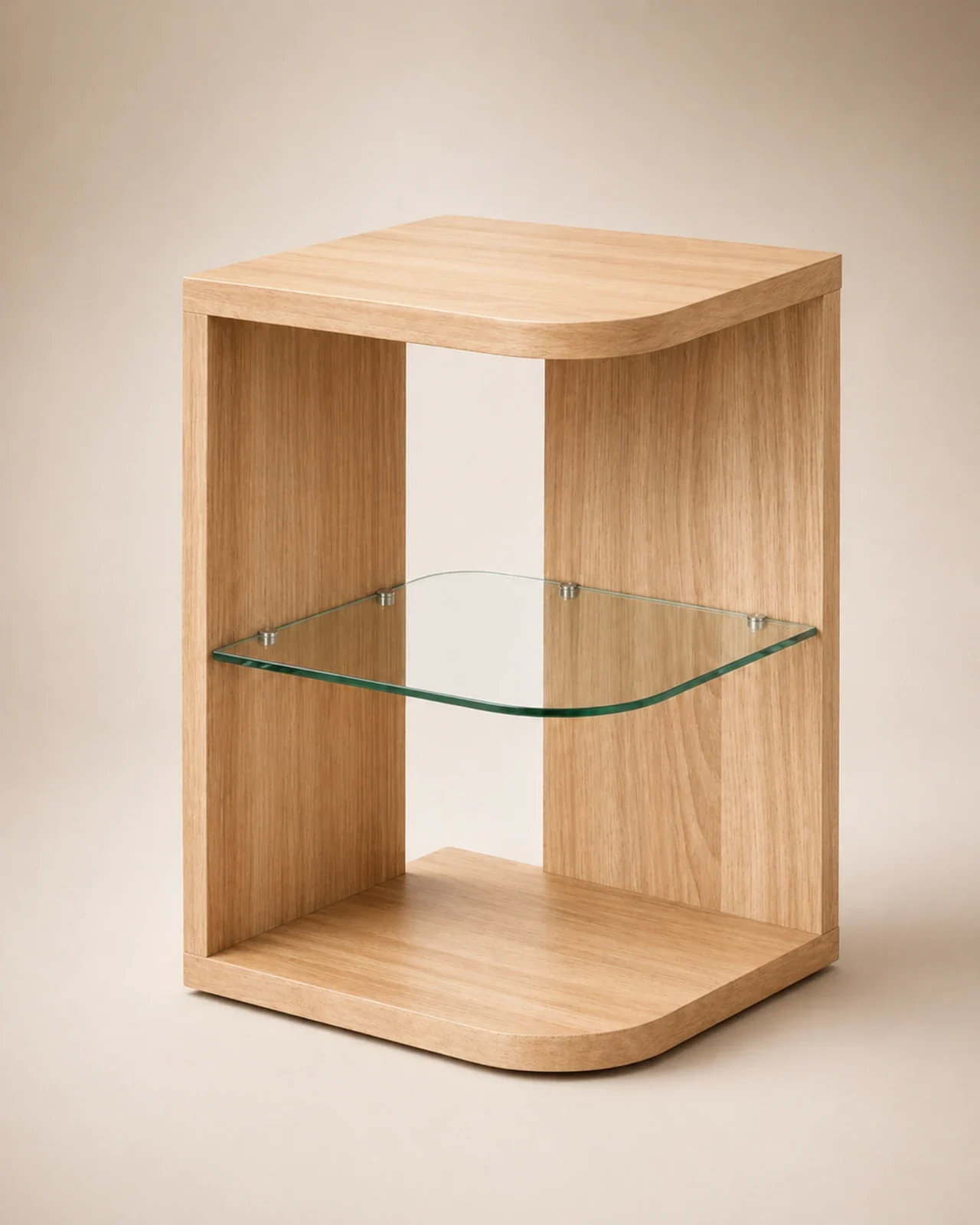 Handcrafted Accent Table Curveglass Side Table by Auretz Decor for wooden home decor and living room styling