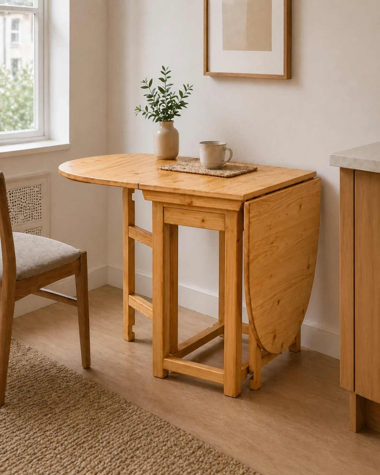 Handcrafted Accent Table Drop Leaf Dining Table by Auretz Decor for wooden home decor and living room styling