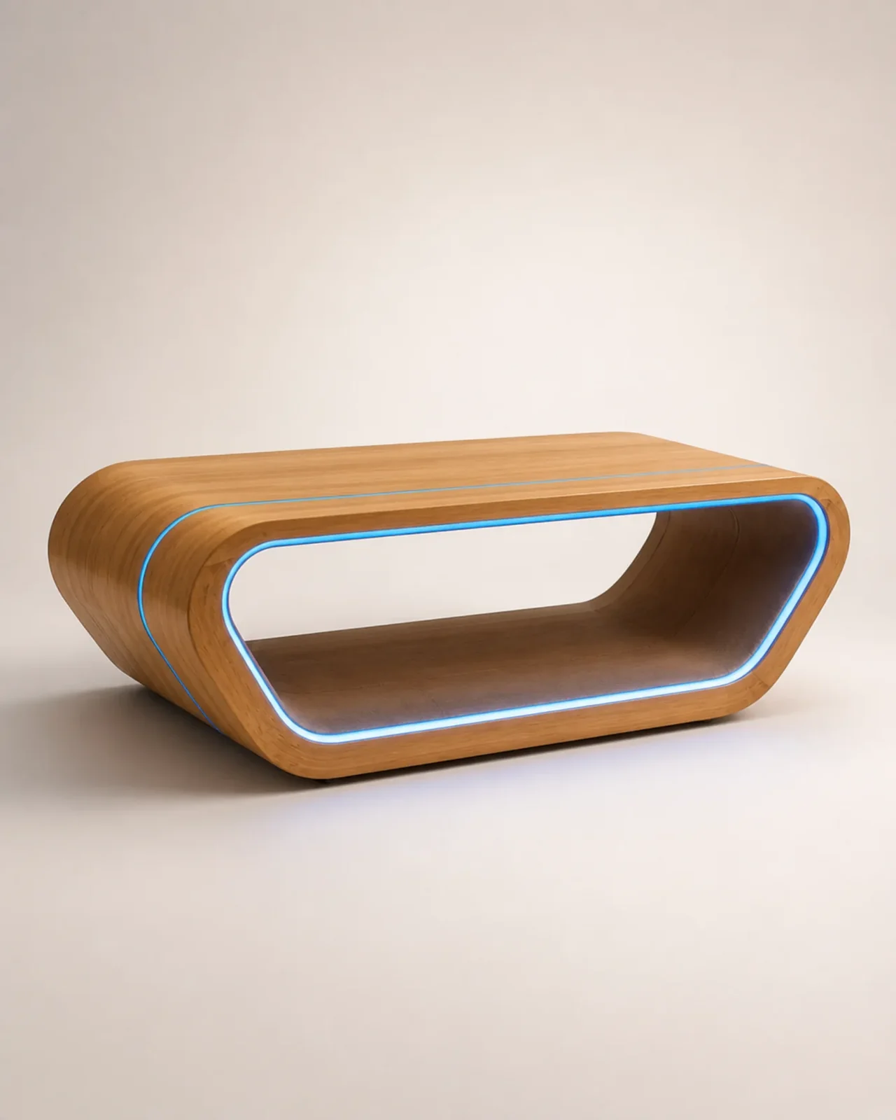 Handcrafted Accent Table Glowline Wooden Coffee Table by Auretz Decor for wooden home decor and living room styling