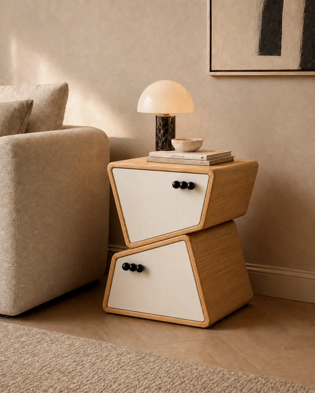 Handcrafted Accent Table Minimalist Beside Table by Auretz Decor for wooden home decor and living room styling