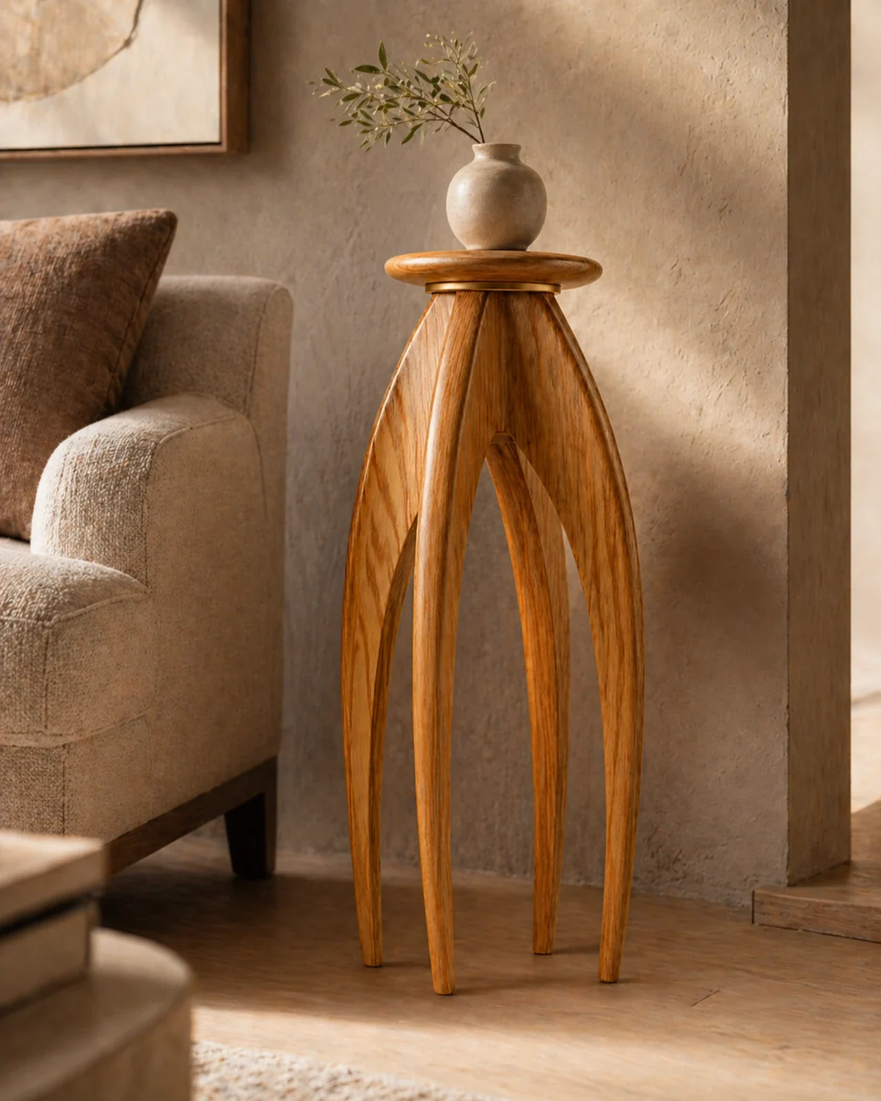 Handcrafted Accent Table Modern Side Table by Auretz Decor for wooden home decor and living room styling