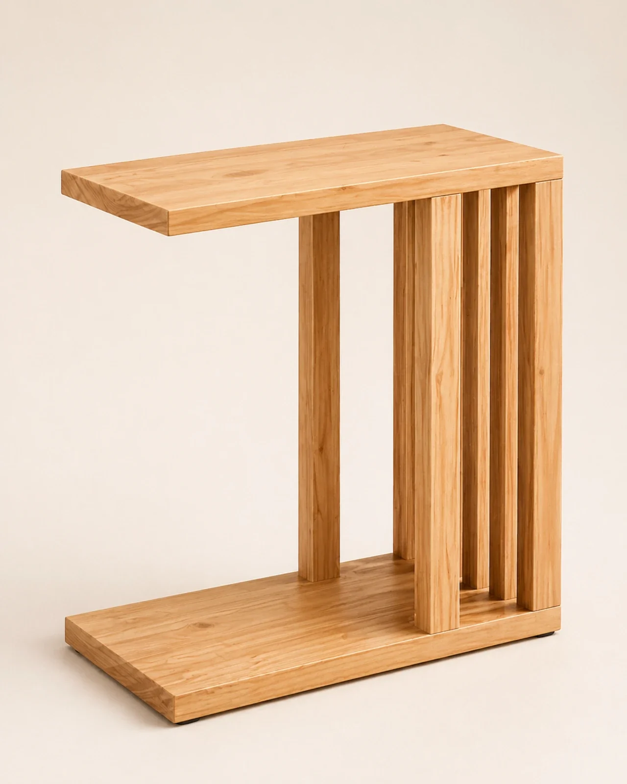 Handcrafted Accent Table Side End Table C Shaped Snack Table by Auretz Decor for wooden home decor and living room styling