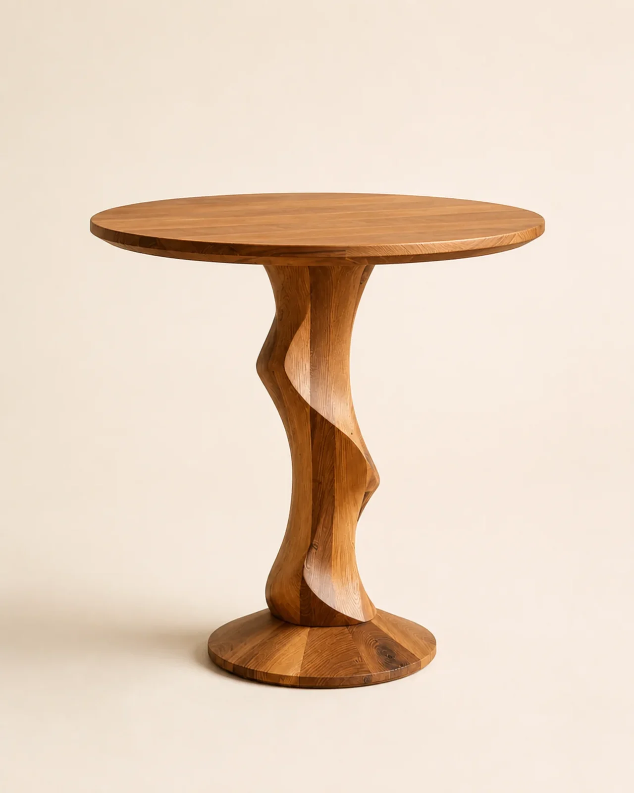 Handcrafted Accent Table Twist Pedestal Wood Side Table by Auretz Decor for wooden home decor and living room styling