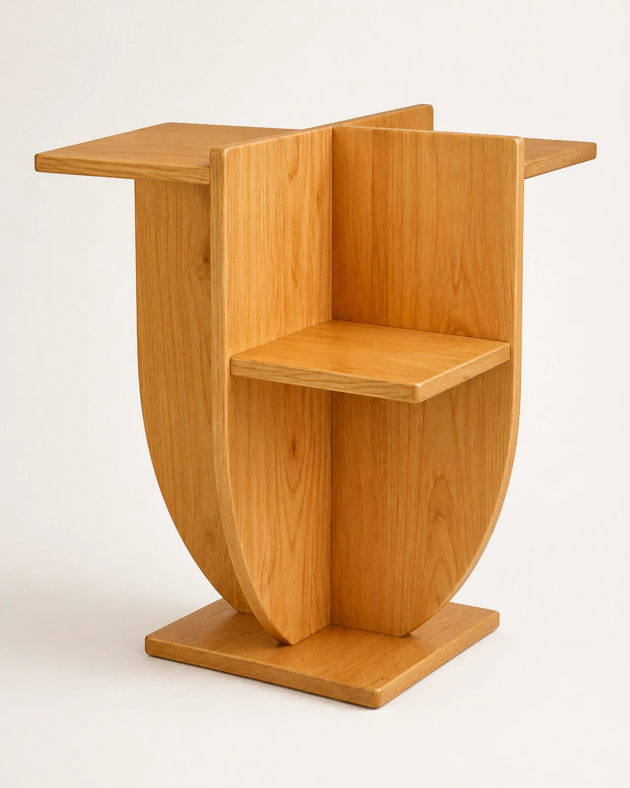 Handcrafted Accent Table Wooden Crest Side Table by Auretz Decor for wooden home decor and living room styling