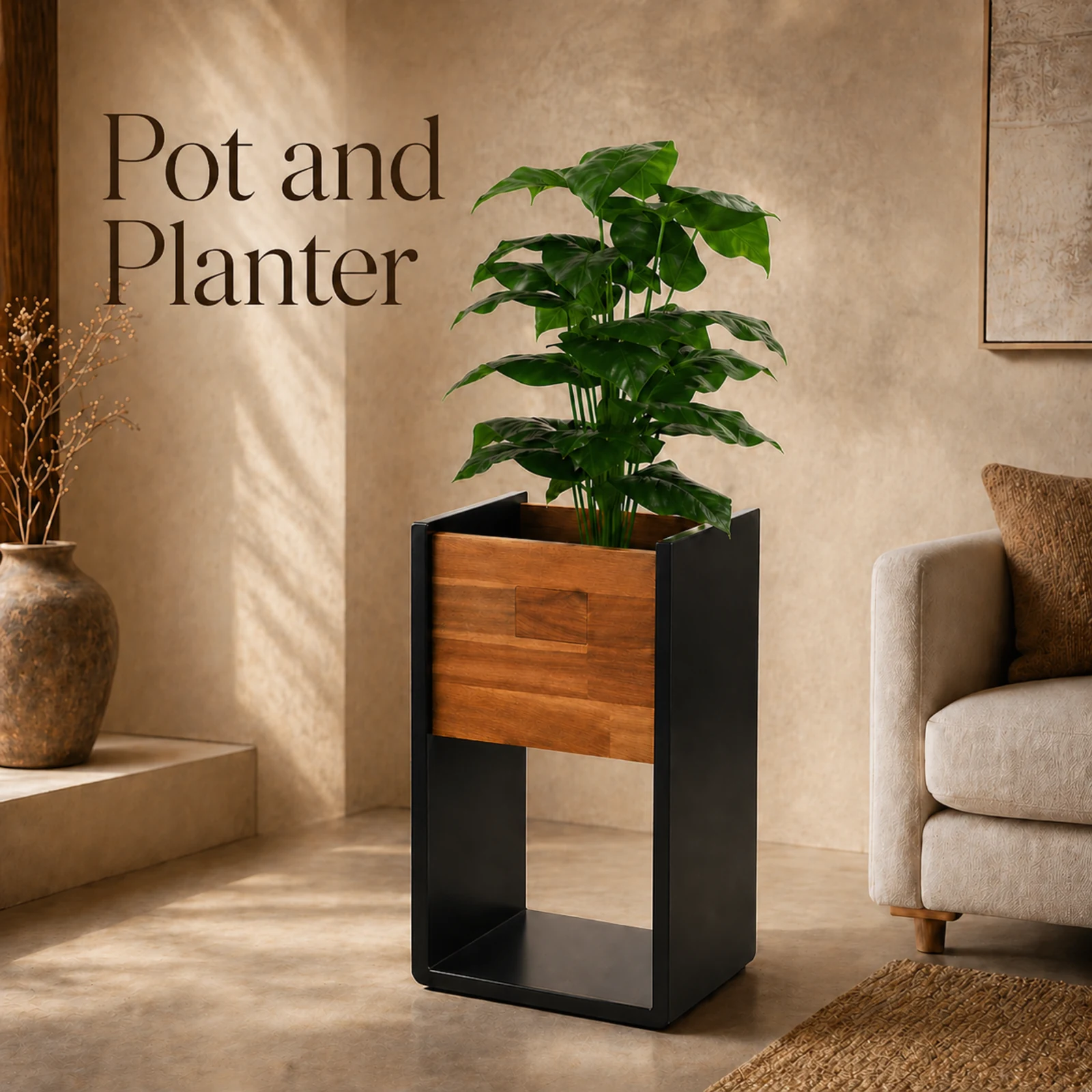 Auretz Decor Pot Planter collection of premium wooden home decor products