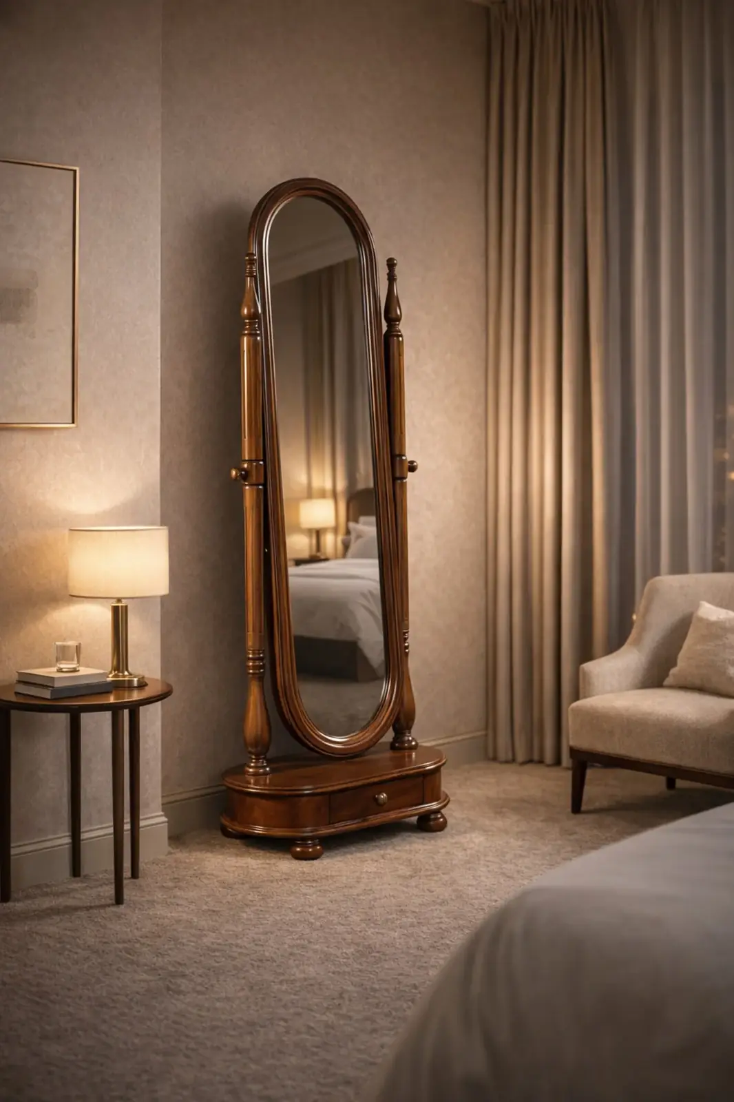 Standing Mirror by Auretz Decor for premium wooden wall decor and home interiors
