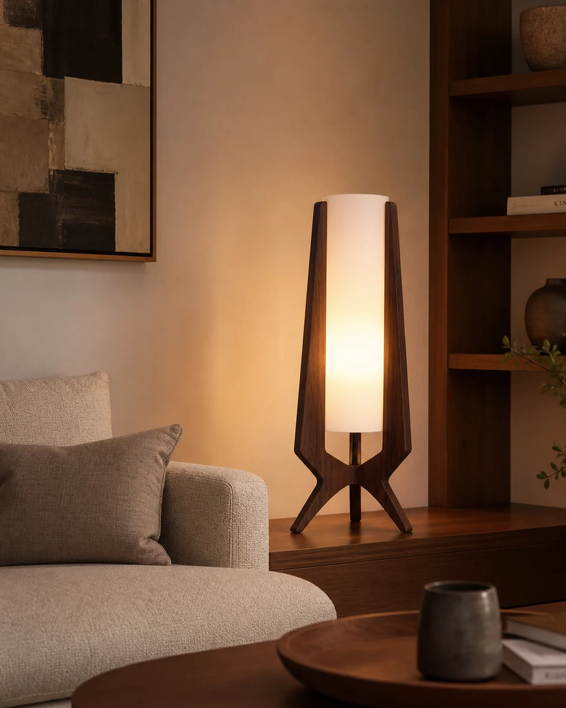 Lighting Aureon Wooden Table Lamp by Auretz Decor for warm wooden home lighting and interior decor