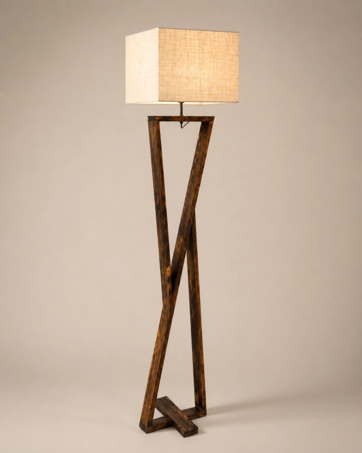 Lighting Chloe Wooden Floor Lamp With Jute Fabric Lampshade by Auretz Decor for warm wooden home lighting and interior decor