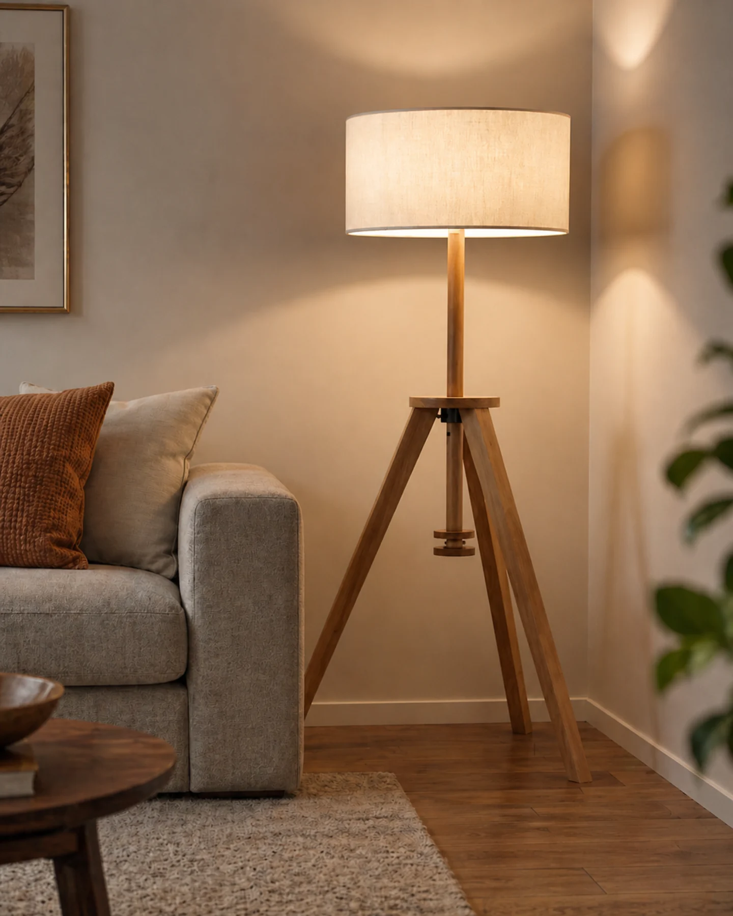 Lighting Wooden Floor Lamp by Auretz Decor for warm wooden home lighting and interior decor