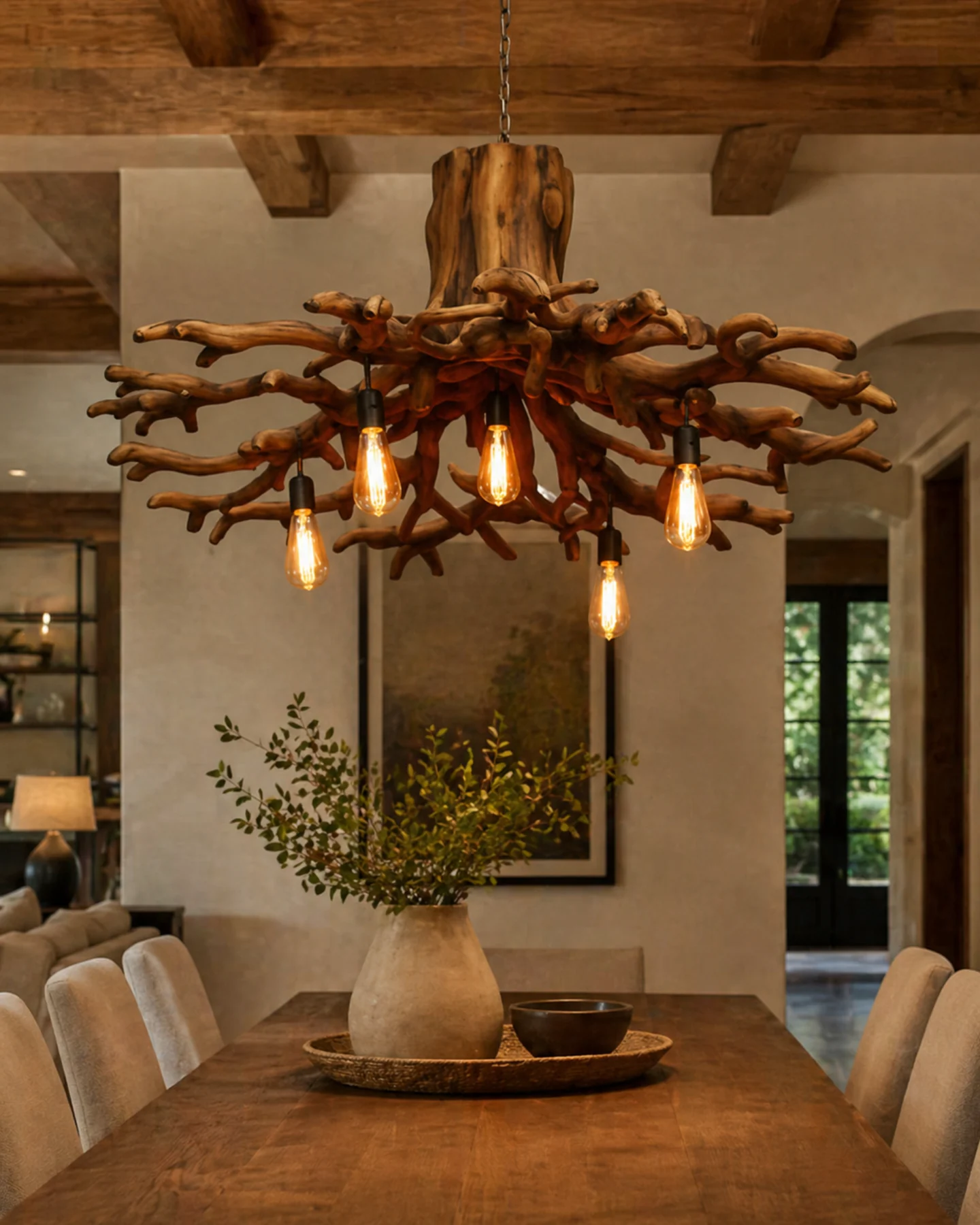 Lighting Wooden Hanging Light by Auretz Decor for warm wooden home lighting and interior decor
