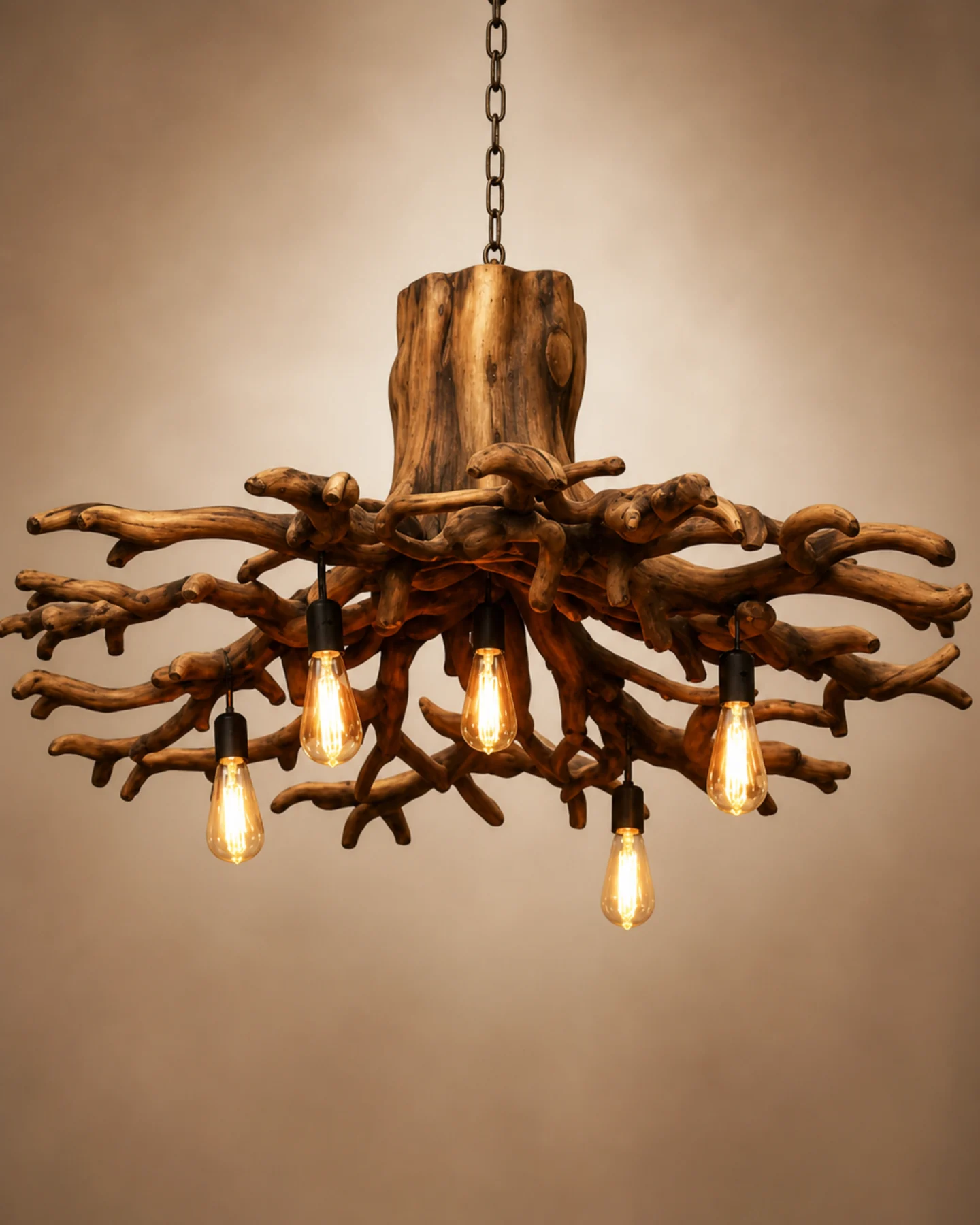 Lighting Wooden Hanging Light by Auretz Decor for warm wooden home lighting and interior decor