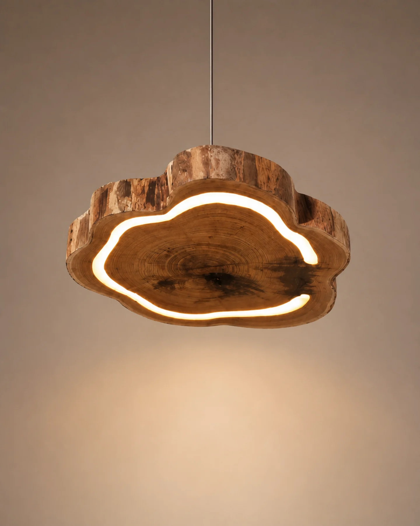Lighting Wooden Led Epoxy Pendant Light by Auretz Decor for warm wooden home lighting and interior decor