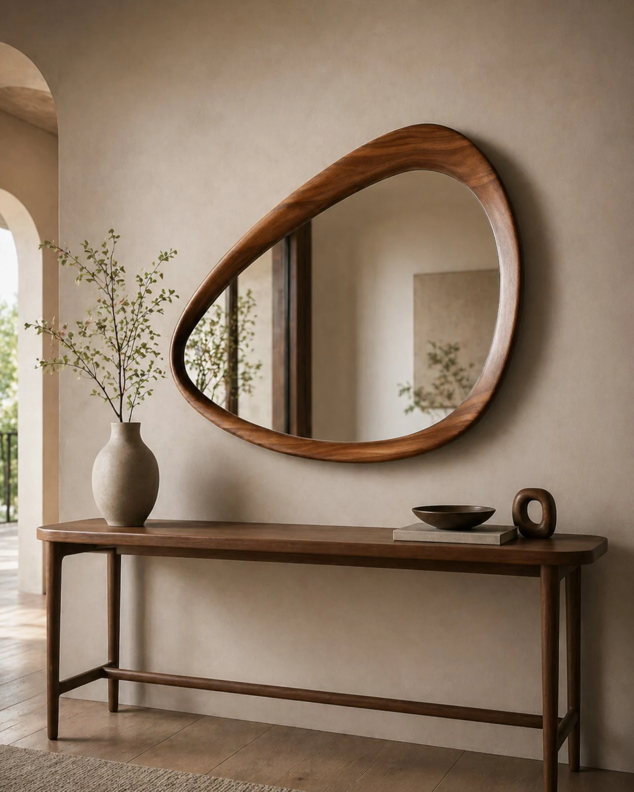 Mirror Asymmetrical Mid Century Mirror by Auretz Decor for premium wooden wall decor and home interiors