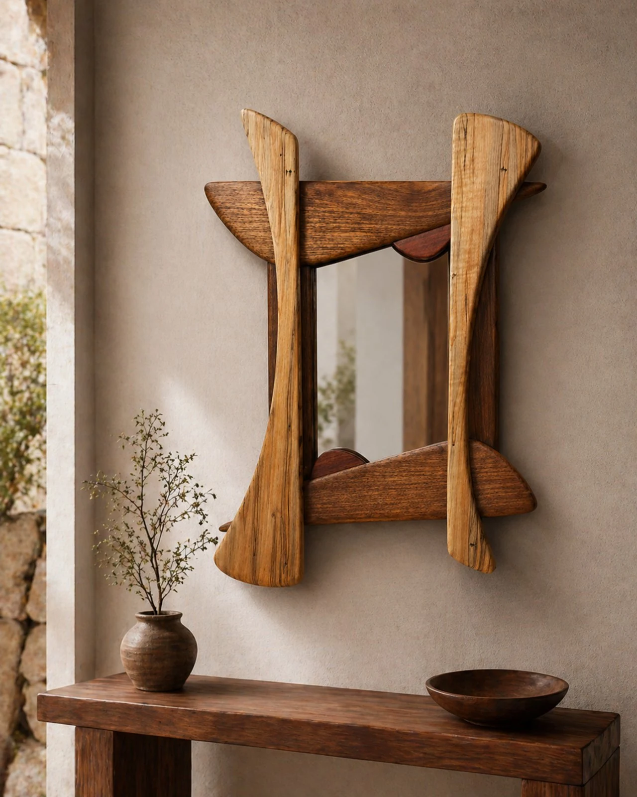 Mirror Sculptural Wall Mirror by Auretz Decor for premium wooden wall decor and home interiors