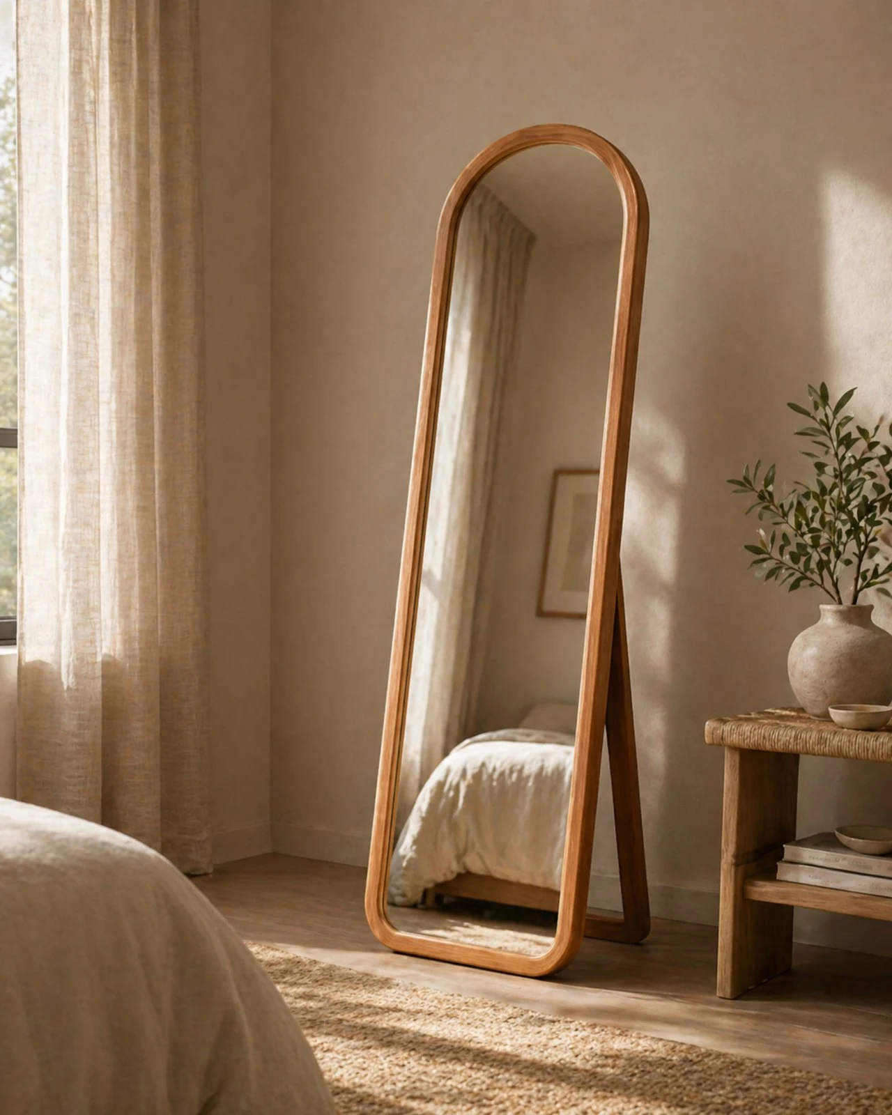 Mirror Wood Standing Mirror by Auretz Decor for premium wooden wall decor and home interiors