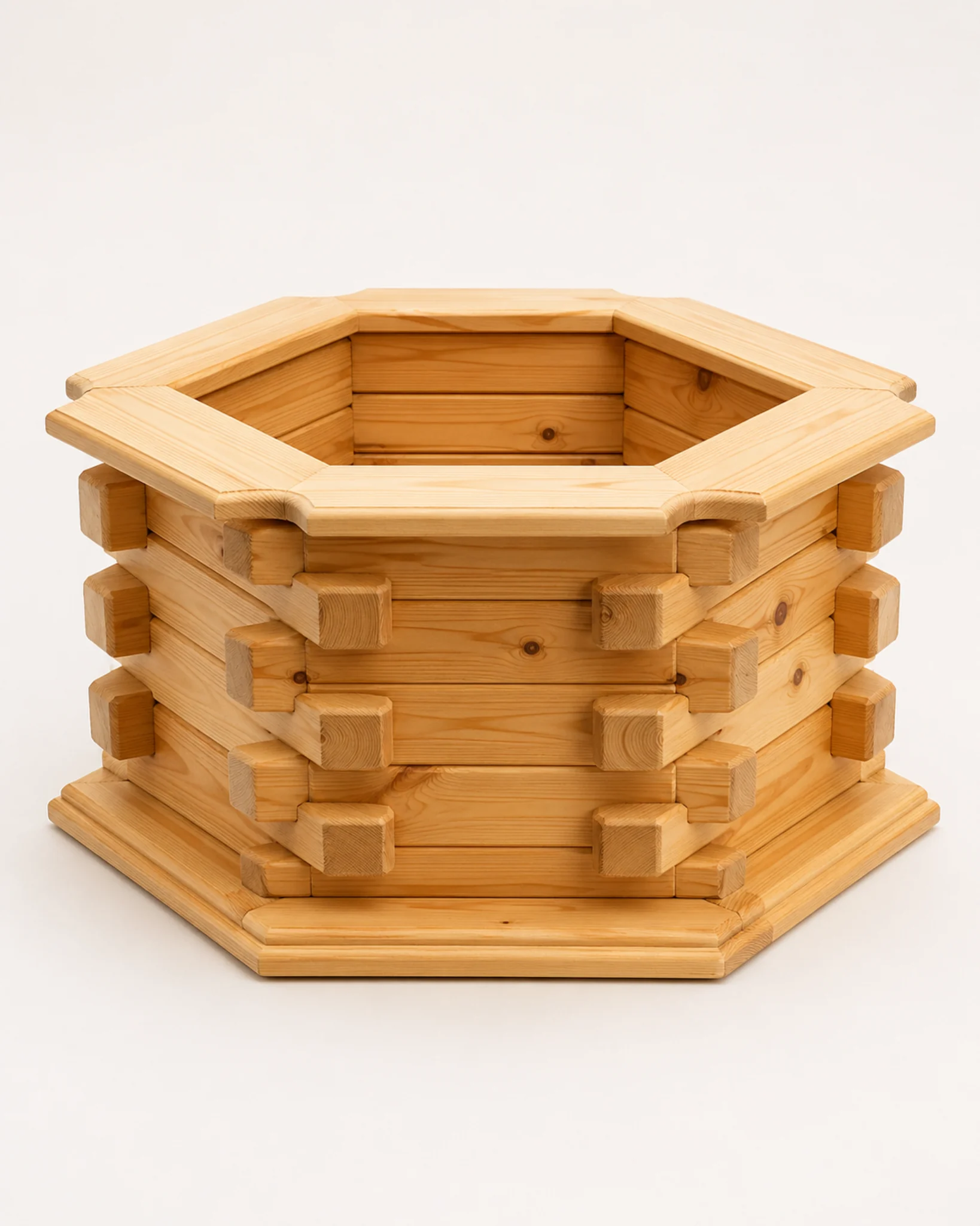 Pot Planter Hexagon Wooden Planter Flower Plant Pot by Auretz Decor for indoor plants and wooden home decor