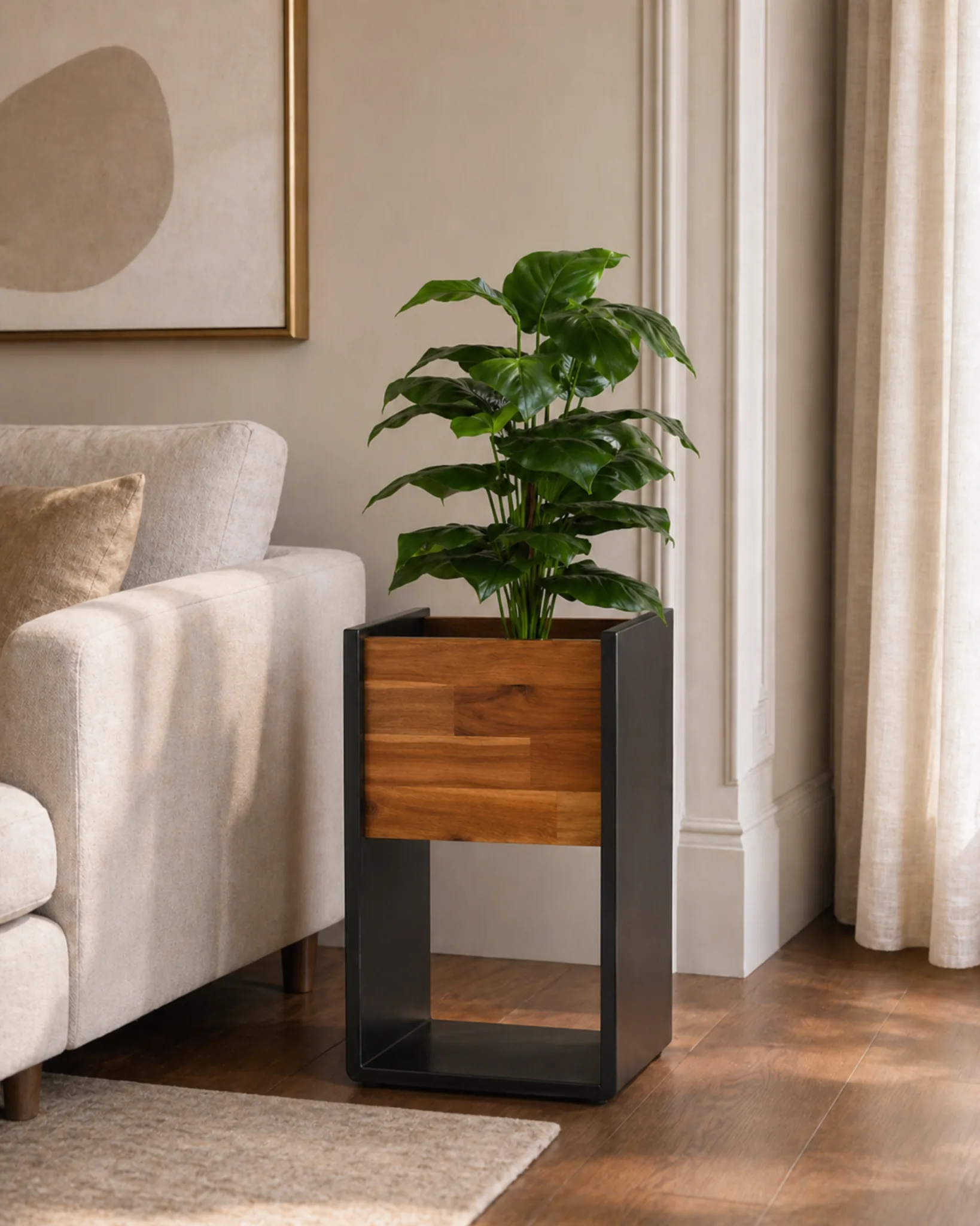 Pot Planter Wood Nordic Box Planter by Auretz Decor for indoor plants and wooden home decor