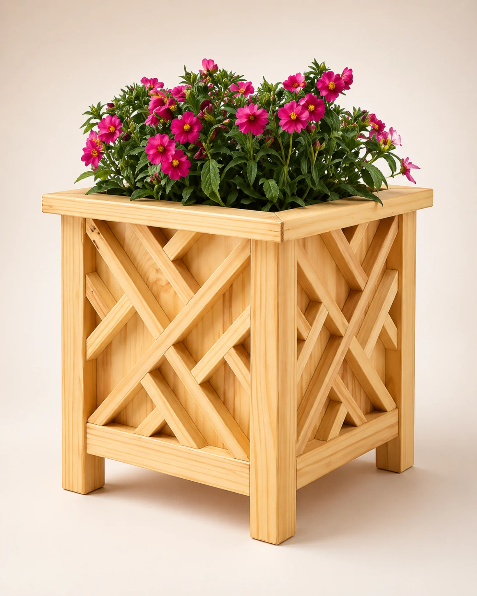 Pot Planter Wooden Flower Pot by Auretz Decor for indoor plants and wooden home decor