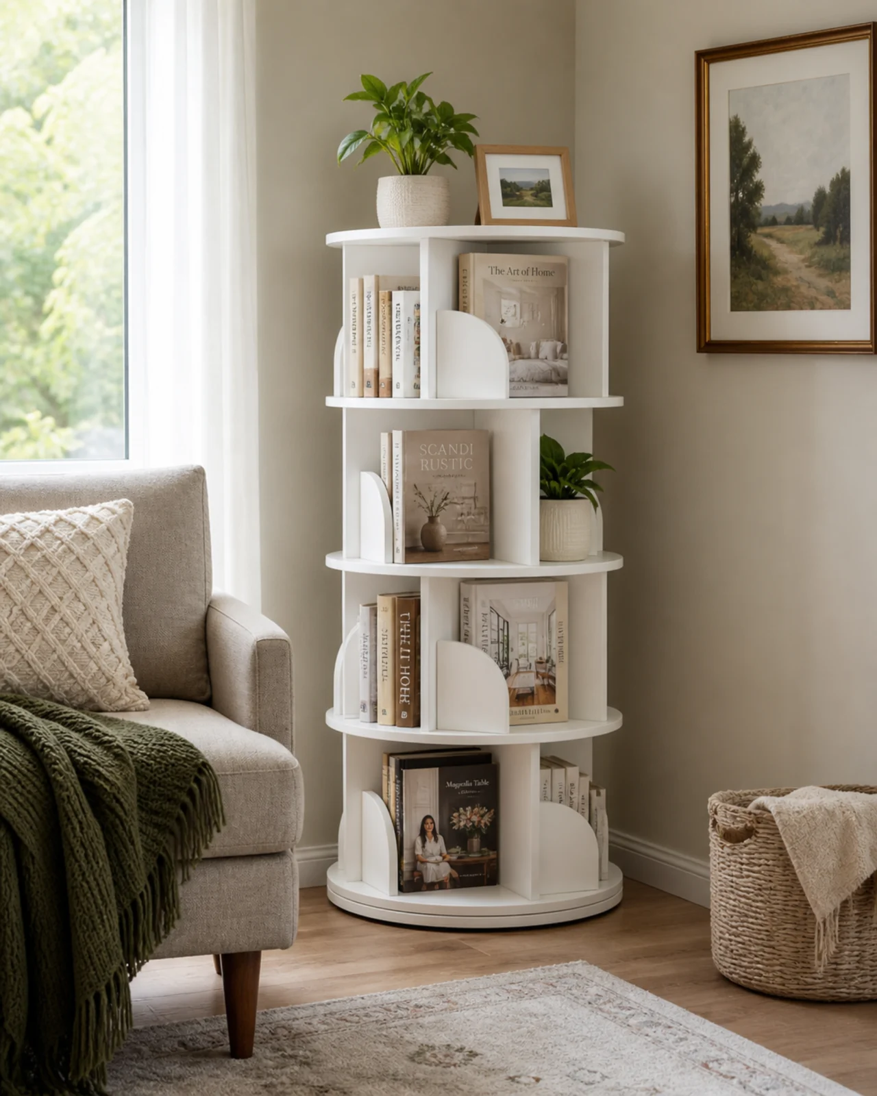 Shelf Big 360 Rotating Bookshelf by Auretz Decor for wooden shelves, hanging stands, and home decor