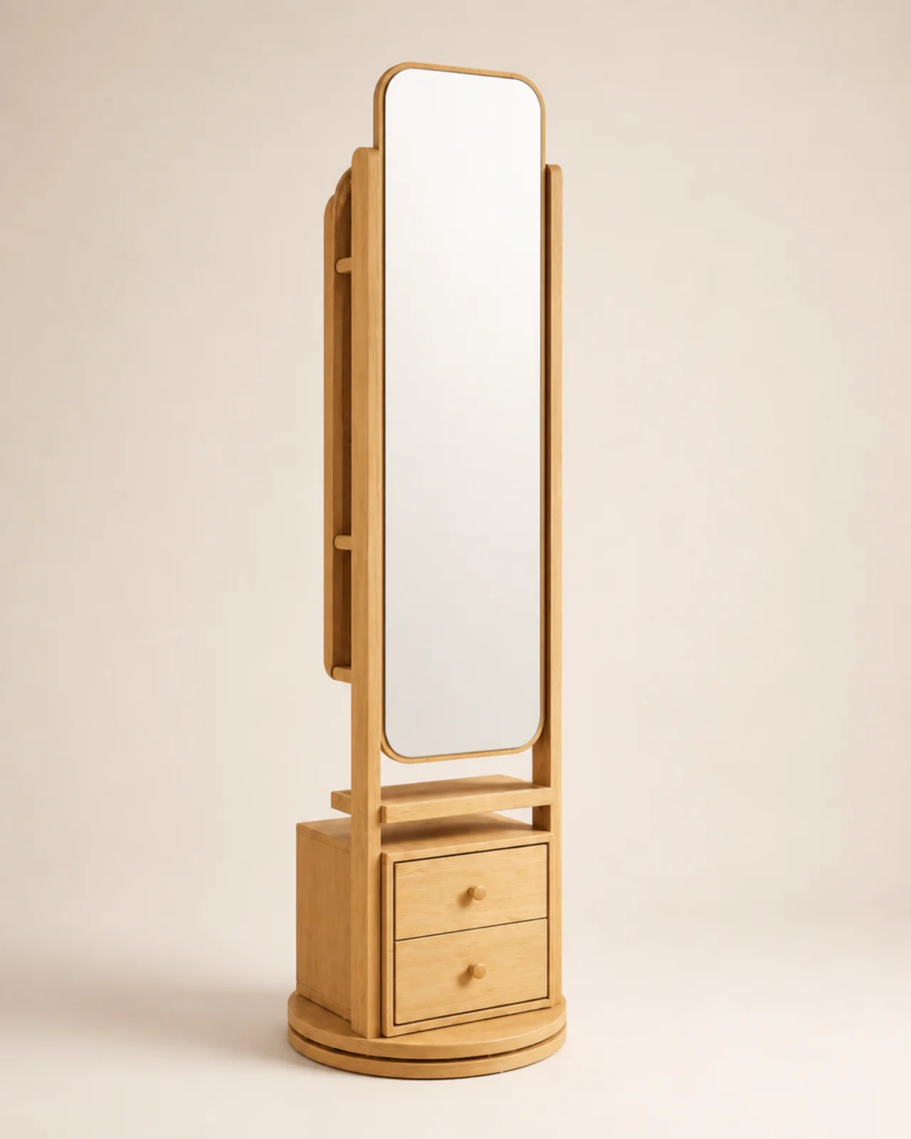 Shelf Dressing Table With Mirror by Auretz Decor for premium wooden wall decor and home interiors