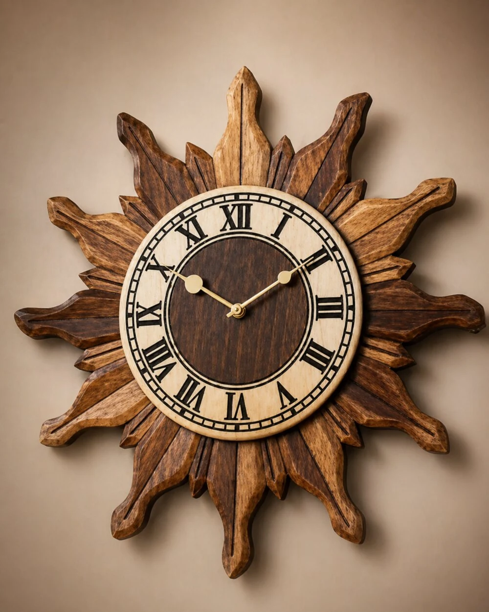Handmade Wall Decor Vintage Wooden Clock by Auretz Decor for wooden wall decor and home interiors